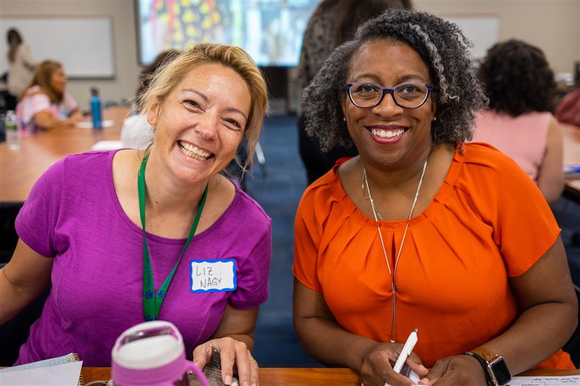 A PTO president and the Hunters Bend Elementary school principal